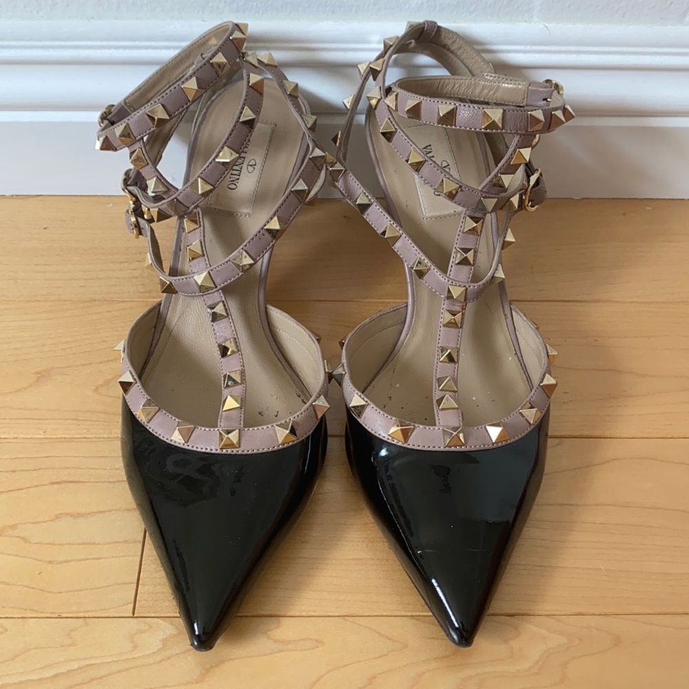 Valentino Rockstud Black Poudre Heel 40.5
